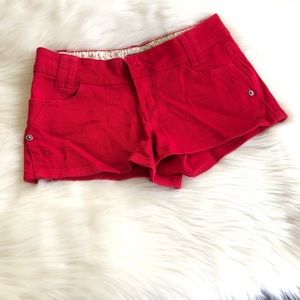 Red jean short